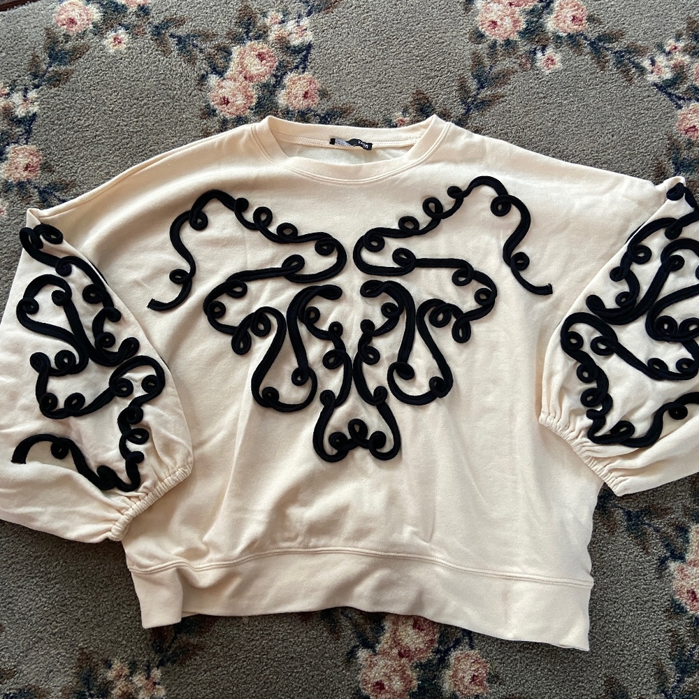 Zara Cream and Black Sweater